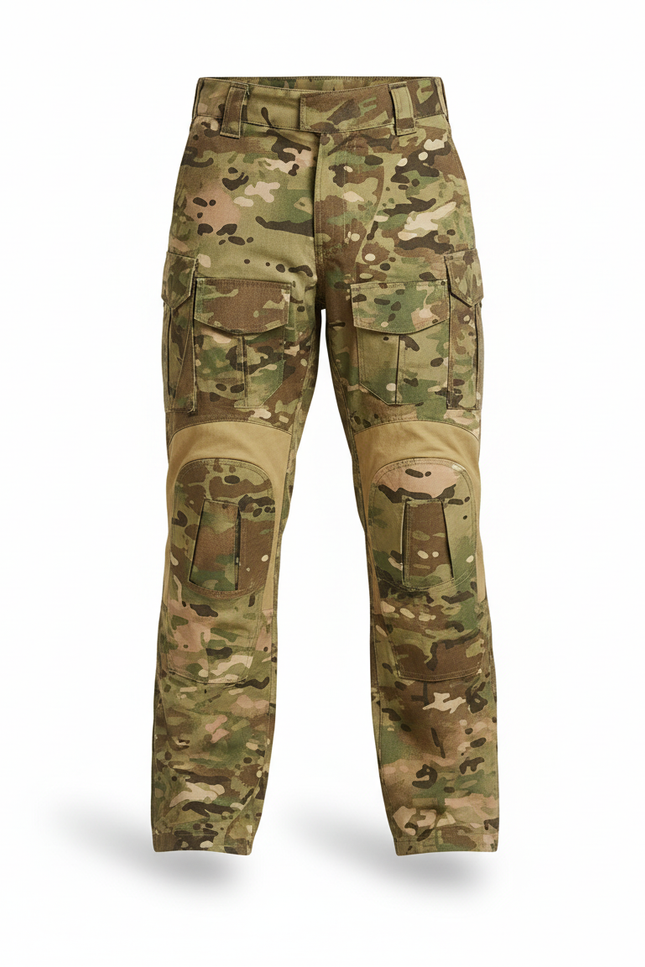 Pantalon Cargo Camouflage Militaire Tactique Multipoches Enfant - Multicolore Toile - vue 3
