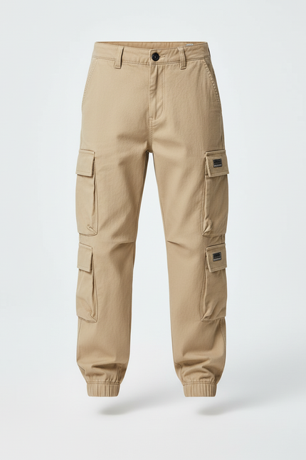 Pantalon Cargo Beige Enfant Coton Ample Multipoches - vue 3