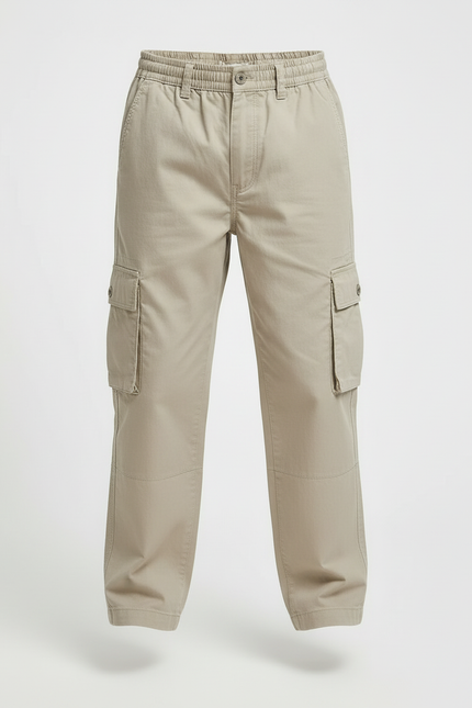 Pantalon Cargo Beige Enfant Ample Multipoches Coton - vue 3