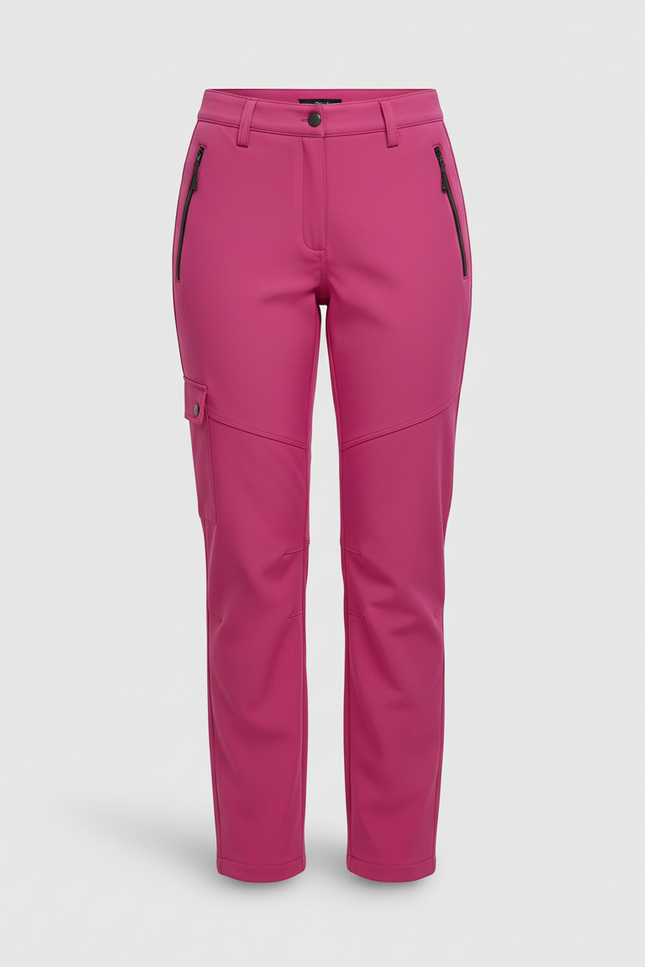 Pantalon Cargo Rose Fuchsia Femme Coupe Droite Zippé - Polyester - vue 3