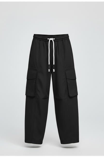 Pantalon Cargo Noir Ample Décontracté Enfant Léger - Polyester - vue 3