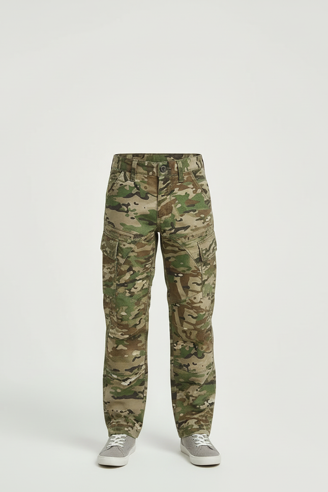 Pantalon Cargo Camouflage Garçon Décontracté Multipoches - Imprimé Toile - vue 3