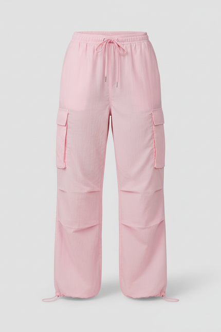 Pantalon Cargo Rose Ample Multipoches Décontracté Femme - Polyester - vue 3