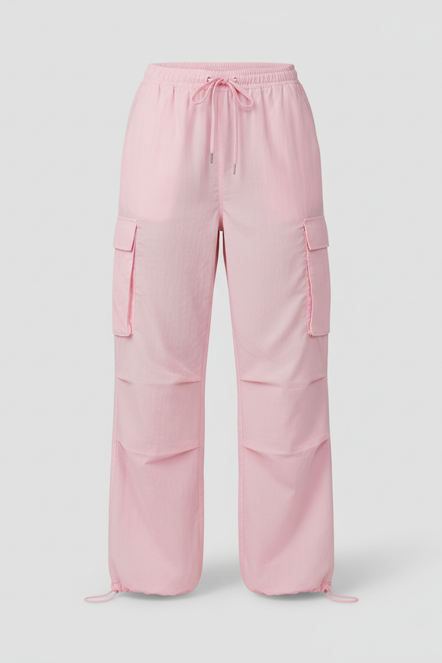 Pantalon Cargo Rose Ample Multipoches Décontracté Femme - Polyester - vue 3