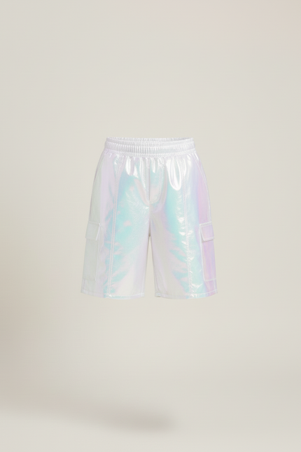 Pantalon Cargo Holographique Brillant Fluide Fille - Multicolore Polyester - vue 3
