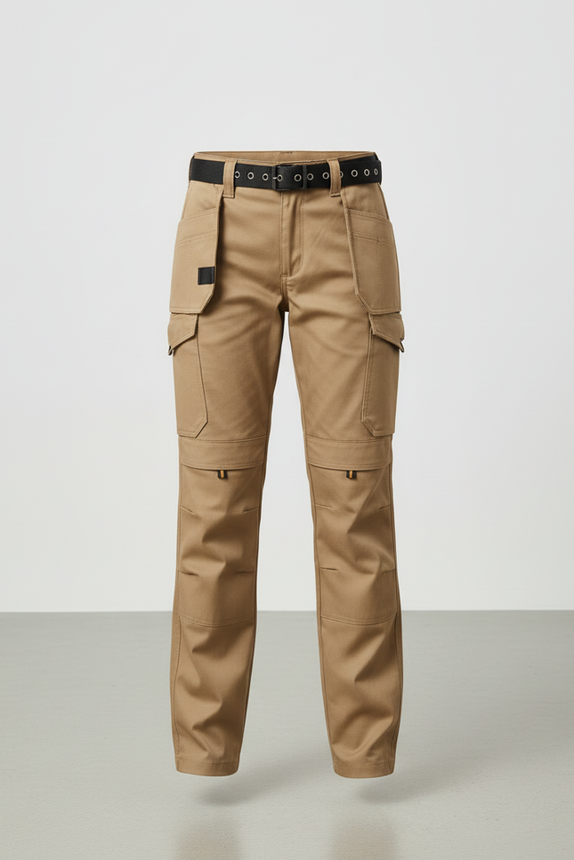 Pantalon Cargo Beige, Ample, Multi-Poches, Décontracté - Gabardine - vue 3