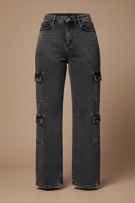 Pantalon Cargo Plus Size - Gris Jean - vue 3