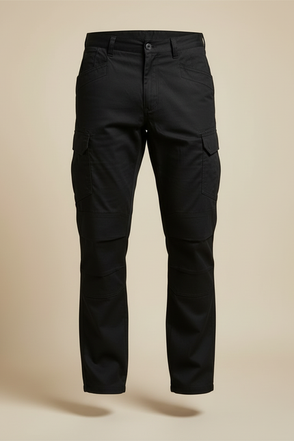 Pantalon Cargo Noir Décontracté Multipoches Homme - Toile - vue 3