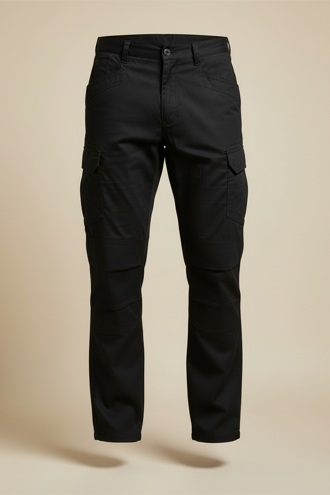 Pantalon Cargo Noir Décontracté Multipoches Homme - Toile - vue 3