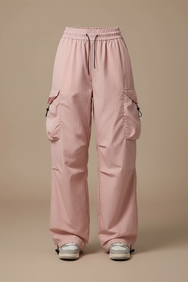 Pantalon Cargo Tendance - Rose Polyester - vue 3