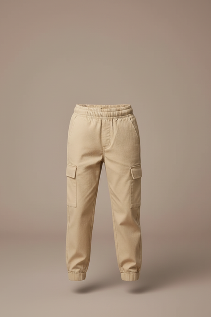 Pantalon Cargo Beige Enfant Coton Jogger Décontracté - vue 3