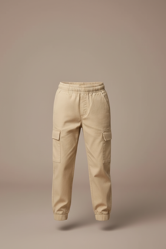 Pantalon Cargo Beige Enfant Coton Jogger Décontracté - vue 3
