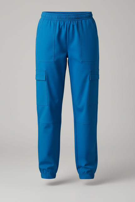 Pantalon Cargo Bleu Ample Coton Multi-Poches Enfant - vue 3