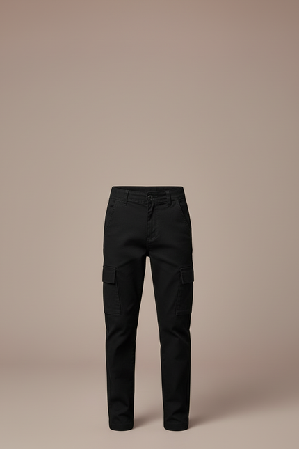 Pantalon Cargo Noir Coton Multipoches Enfant - vue 3
