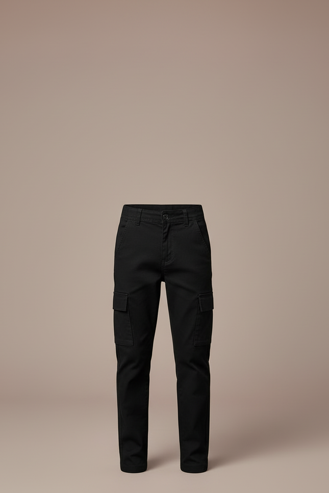 Pantalon Cargo Noir Coton Multipoches Enfant - vue 3