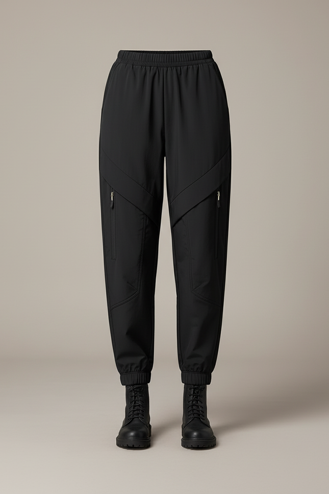 Pantalon Cargo Noir Décontracté Zippé Multipoches Femme - Polyester - vue 3
