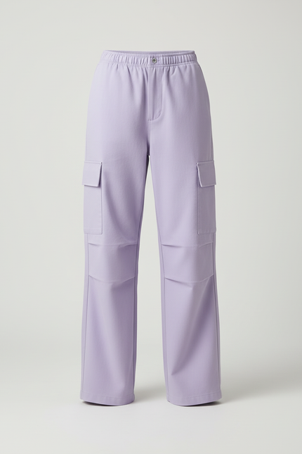 Pantalon Cargo Violet Ample Multi-Poches Décontracté - Toile - vue 3