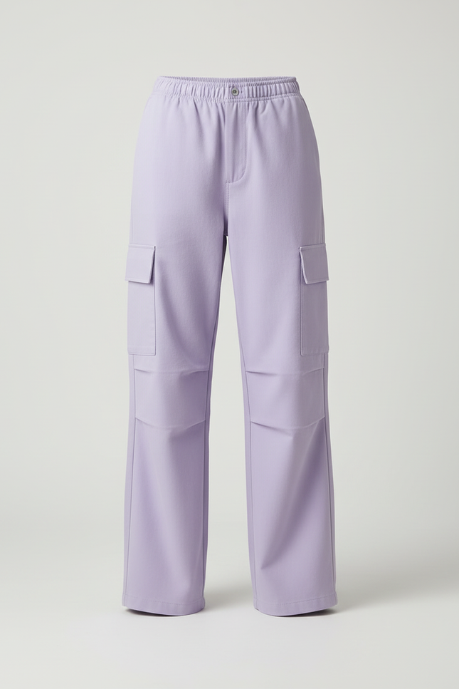 Pantalon Cargo Violet Ample Multi-Poches Décontracté - Toile - vue 3
