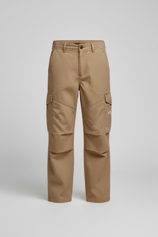 Pantalon Cargo Beige Décontracté Ample Multipoches Enfant - Polyester - vue 3