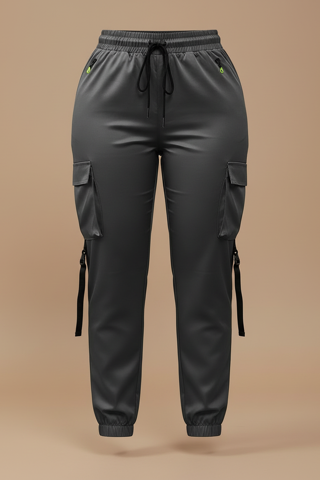 Pantalon Cargo Femme Gris Jogger - Satin - vue 3