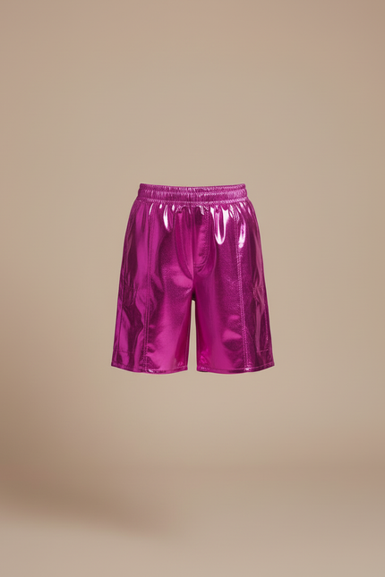 Pantalon Cargo Métallique Rose Brillant Ample Enfant - Polyester - vue 3