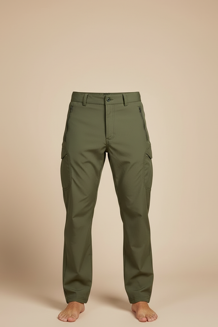 Pantalon Cargo Vert Militaire Sportif Multipoches Homme - Kaki Polyester - vue 3