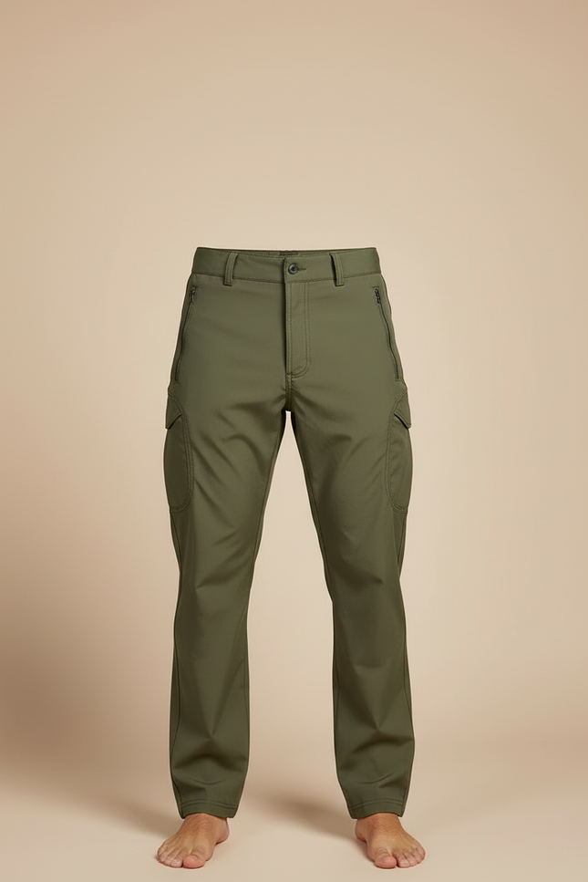 Pantalon Cargo Vert Militaire Sportif Multipoches Homme - Kaki Polyester - vue 3