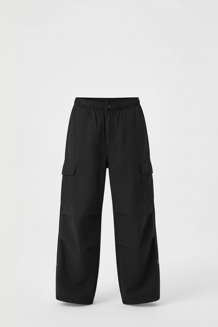 Pantalon Cargo Noir Ample Décontracté Multipoches Enfant - Polyester - vue 3
