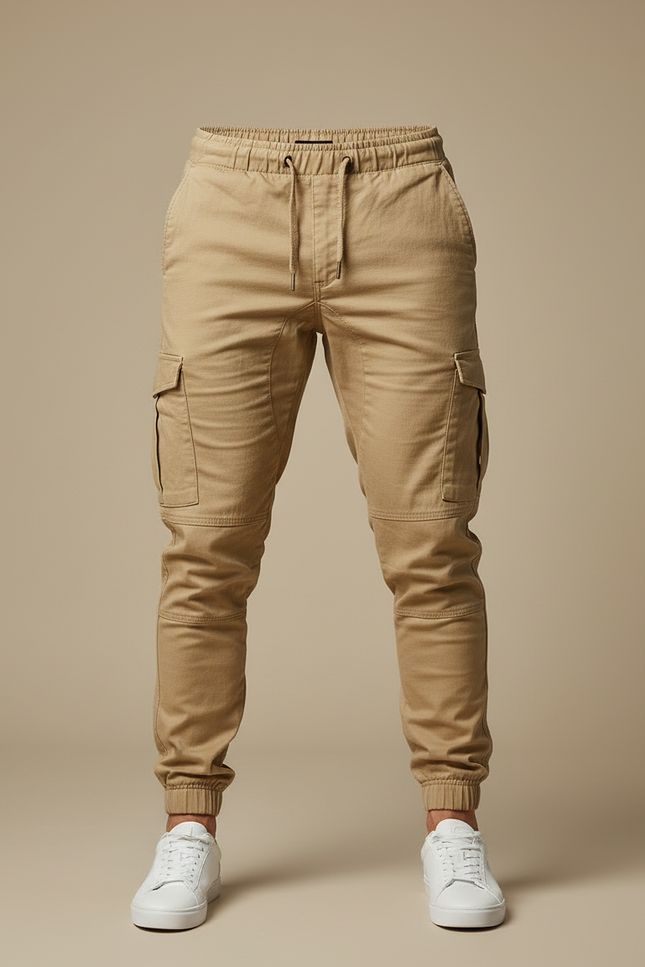 Pantalon Cargo Skinny Homme - Kaki Gabardine - vue 3