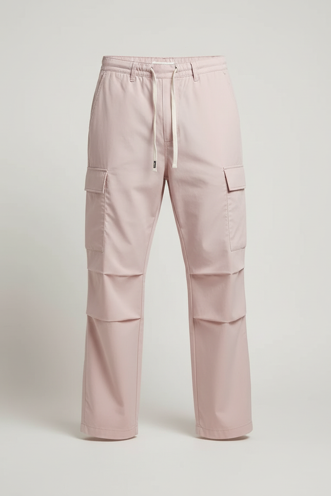 Pantalon Cargo Rose Ample Décontracté Homme Coton - Toile - vue 3