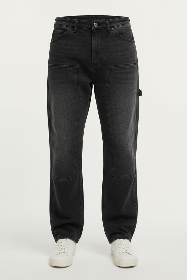 Pantalon Cargo Gris Foncé Ample Multipoches Décontracté - Jean - vue 3