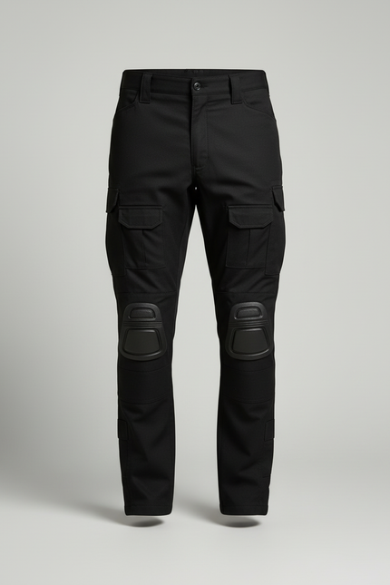 Pantalon Cargo Noir Tactique Renforcé Multipoches Homme - Polyester - vue 3
