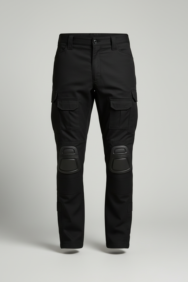Pantalon Cargo Noir Tactique Renforcé Multipoches Homme - Polyester - vue 3