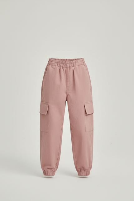 Pantalon Cargo Rose Ample Décontracté Fille Coton - vue 3