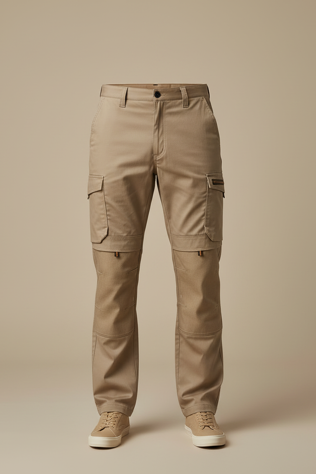 Pantalon Cargo Homme Beige Multipoches Décontracté Résistant - Toile - vue 3