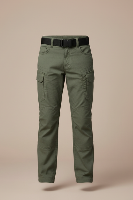 Pantalon Cargo Vert Militaire Enfant Tactique Renforcé - Kaki Toile - vue 3