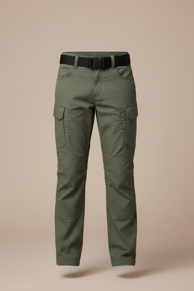 Pantalon Cargo Vert Militaire Enfant Tactique Renforcé - Kaki Toile - vue 3