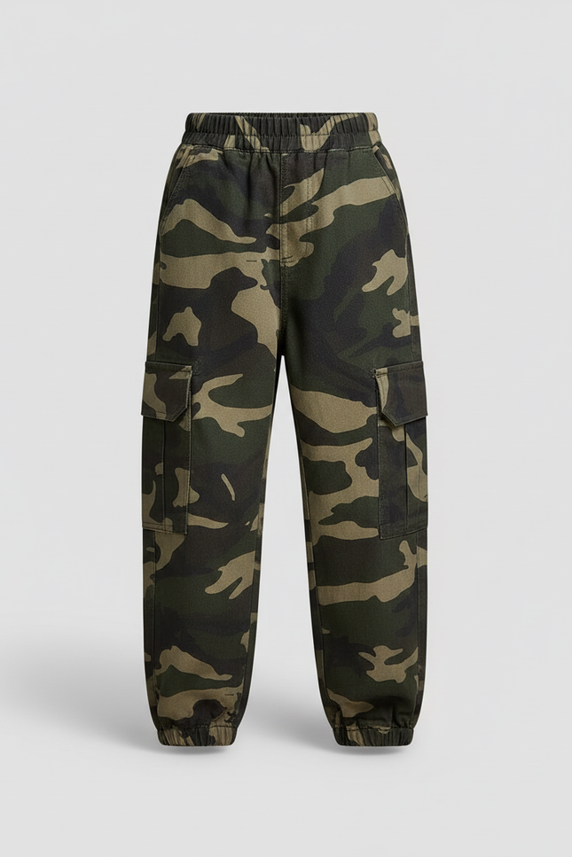 Pantalon Cargo Camouflage Ample Coton Streetwear Enfant - Imprimé - vue 3