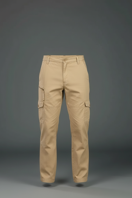 Pantalon Cargo Beige Coton Multipoches Homme Décontracté - Toile - vue 3
