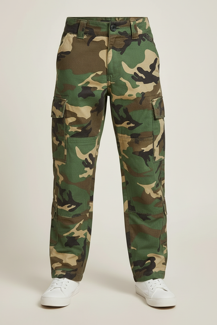 Pantalon Cargo Camouflage Militaire Enfant Garçon Coton - Multicolore - vue 3