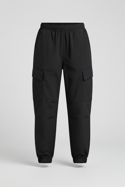 Pantalon Cargo Noir Léger Ample Multipoches Fille - Polyester - vue 3