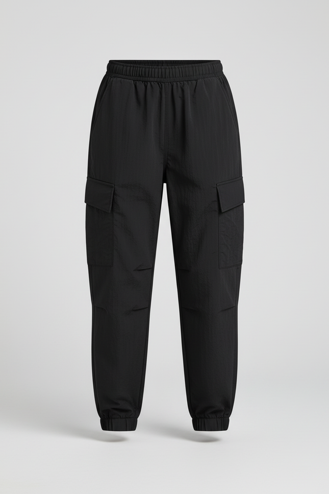Pantalon Cargo Noir Léger Ample Multipoches Fille - Polyester - vue 3