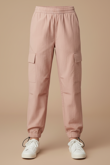 Pantalon Cargo Rose Ample Fille Coton Décontracté - Polyester - vue 3