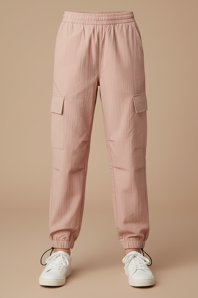 Pantalon Cargo Rose Ample Fille Coton Décontracté - Polyester - vue 3