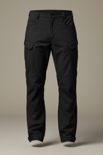 Pantalon Cargo Noir Homme Tactique Multi-Poches Résistant - Polyester - vue 3