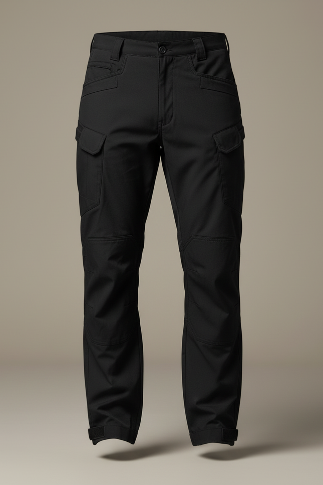 Pantalon Cargo Noir Homme Tactique Multi-Poches Résistant - Polyester - vue 3