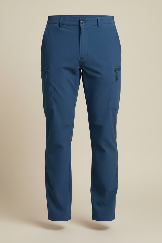 Pantalon Cargo Bleu Marine Léger Slim Multipoches Homme - Polyester - vue 3