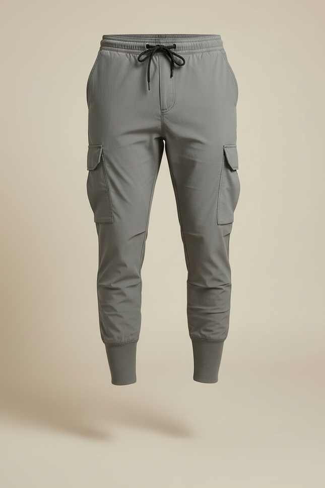 Pantalon Cargo Gris Jogger Cordon Sport Homme - Polyester - vue 3