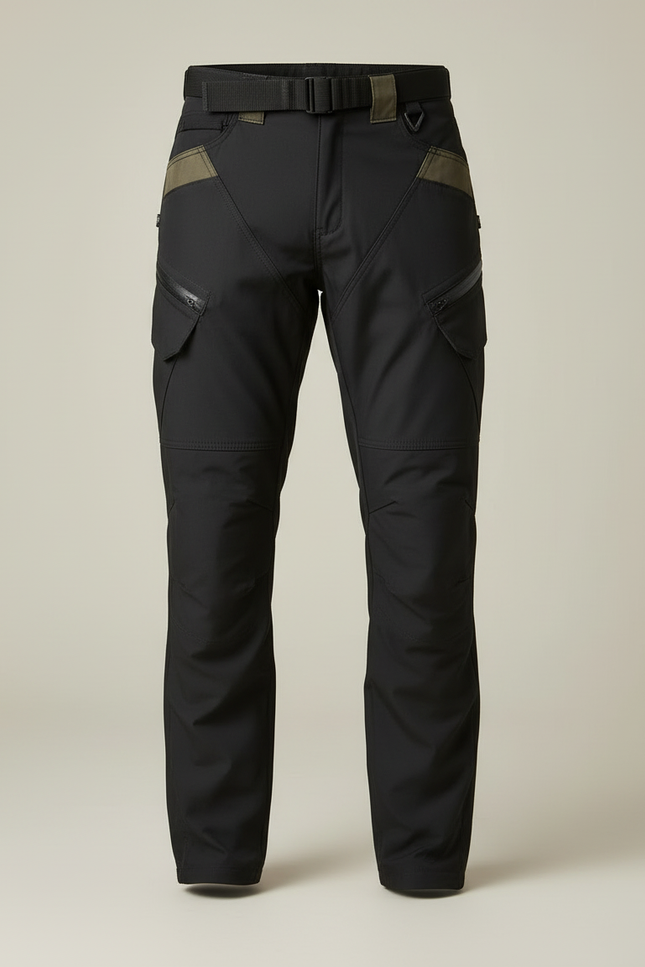 Pantalon Cargo Noir Homme Technique Multipoches Urbain - Polyester - vue 3