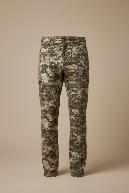 Pantalon Cargo Camouflage Militaire Digital Décontracté Homme - Kaki Toile - vue 3